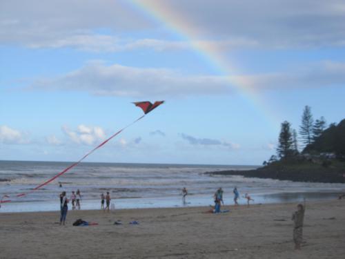  My Grand son Michel flying a kite in frount of the surf club.